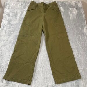 Banana Republic Pants Women's 6 Chino Cargo Pants Olive Green Wide Leg Utility